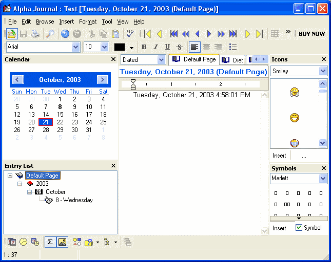 Alpha Journal Screenshot
